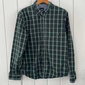 🔥5/$20🔥 Vans Men’s Plaid Long Sleeve Button Shirt Green Black Size Medium